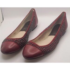 Michael Kors Red and Black Studded Flats for Casual Elegance